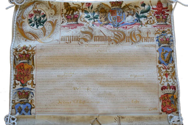 letters patent of George II 1728 - Oxford University Archives 